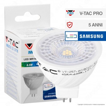 V-Tac PRO VT-257 Lampadina LED GU5.3 (MR16) 6,5W Faretto Spotlight