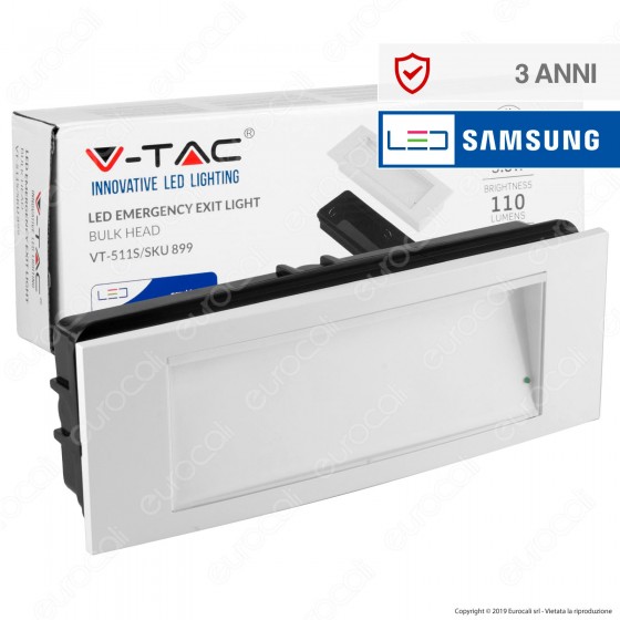 V-Tac VT-511S Lampada LED d'Emergenza Anti Black Out Chip Samsung da Interno - SKU 899