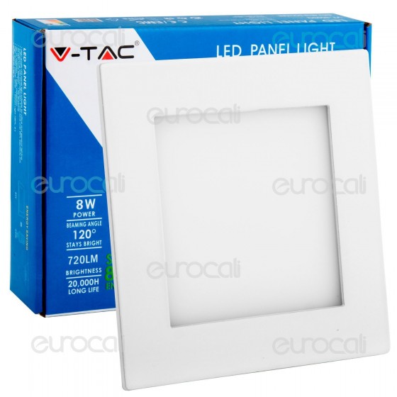 V-Tac VT-800 SQ Pannello LED Quadrato 8W SMD5630 da Incasso - SKU V-Tac VT-800 SQ Pannello LED Quadrato 8W SMD5630 da Incasso - SKU