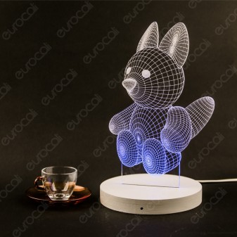 Cucciolo di Volpe - Placca in Plexiglass Trasparente Effetto 3D