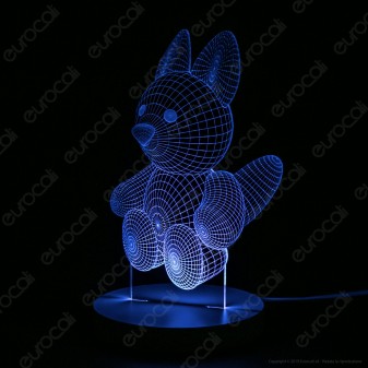 Cucciolo di Volpe - Placca in Plexiglass Trasparente Effetto 3D