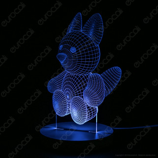 Cucciolo di Volpe - Placca in Plexiglass Trasparente Effetto 3D