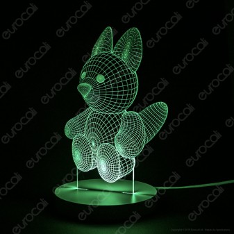 Cucciolo di Volpe - Placca in Plexiglass Trasparente Effetto 3D