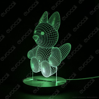 Cucciolo di Volpe - Placca in Plexiglass Trasparente Effetto 3D