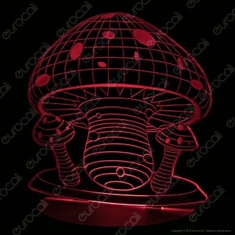 Placca in Plexiglass con Forma Fungo 3D Incisa al Laser - Made in Italy