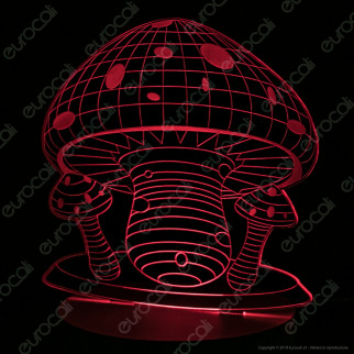 Placca in Plexiglass con Forma Fungo 3D Incisa al Laser - Made in Italy