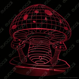 Placca in Plexiglass con Forma Fungo 3D Incisa al Laser - Made in Italy