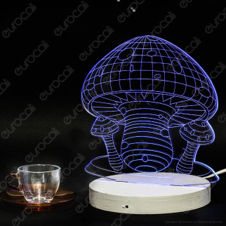 Placca in Plexiglass con Forma Fungo 3D Incisa al Laser - Made in Italy