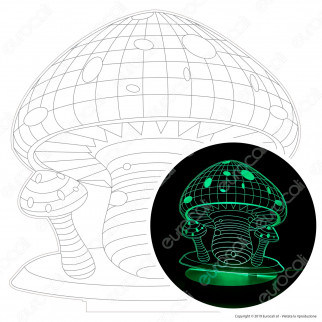 Placca in Plexiglass con Forma Fungo 3D Incisa al Laser - Made in Italy