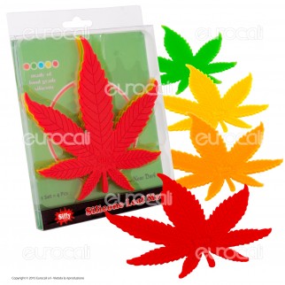 Black Leaf Silly Sottopentola in Silicone a Forma di Foglia di Canapa