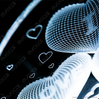 I Love You - Placca in Plexiglass Trasparente Effetto 3D Incisa al