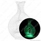 Vaso con Uccello - Placca in Plexiglass Trasparente Effetto 3D Incisa al Laser Made in Italy