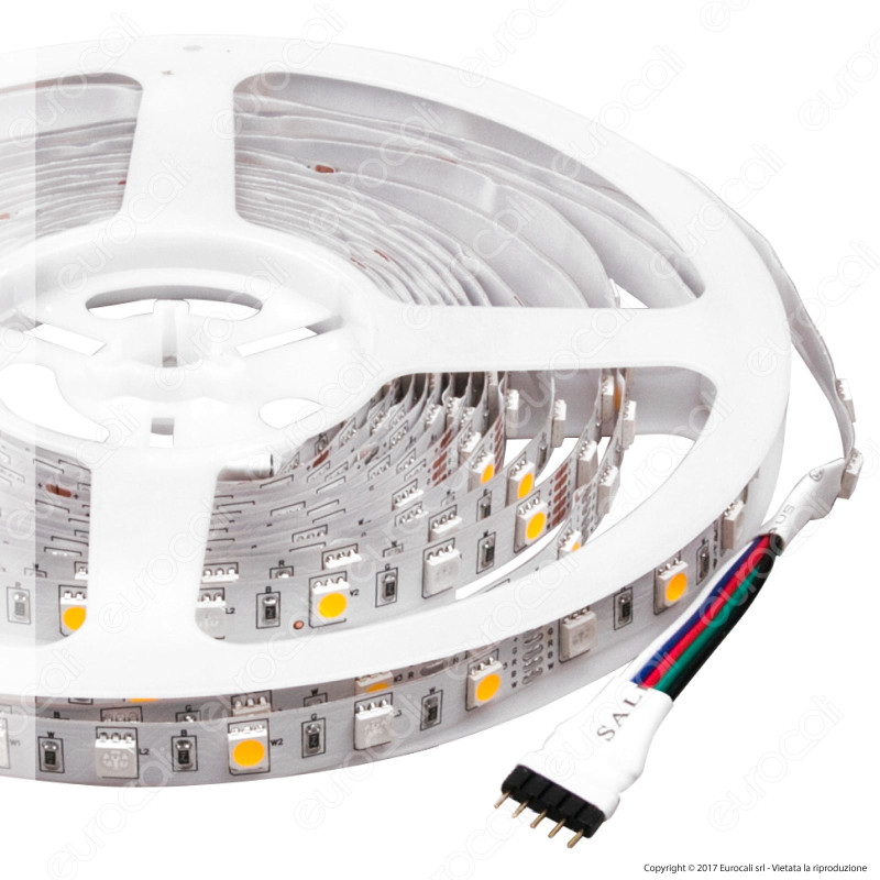 V-Tac Striscia LED 5050 Multicolore RGB+W 60 LED/metro - Bobina da 5
