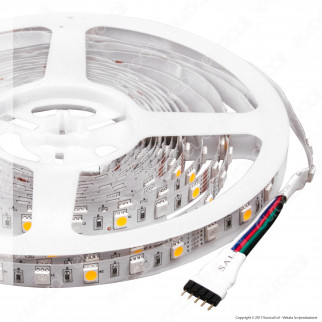 V-Tac Striscia LED 5050 Multicolore RGB+W 60 LED/metro - Bobina da 5