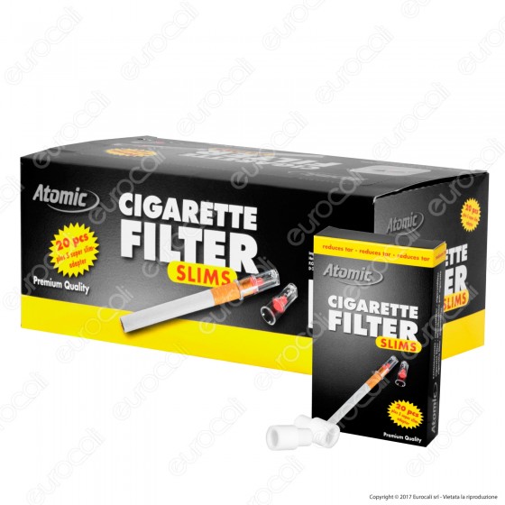 Atomic Cigarette Filter Eco Pack Microbocchini Slim in Plastica Atomic Cigarette Filter Eco Pack Microbocchini Slim in Plastica