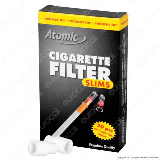 Atomic Cigarette Filter Eco Pack Microbocchini Slim in Plastica Atomic Cigarette Filter Eco Pack Microbocchini Slim in Plastica