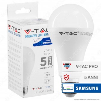 V-Tac PRO VT-217 Lampadina LED E27 17W Bulb A66 Chip Samsung - SKU