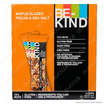 Be-Kind Snack con Noci Pecan Glassate allo Sciroppo d'Acero e Sale Marino - 1 Barretta da 40g