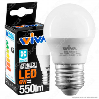 Wiva Lampadina LED E27 6W MiniGlobo G45 - mod. 12100222 / 12100223 /