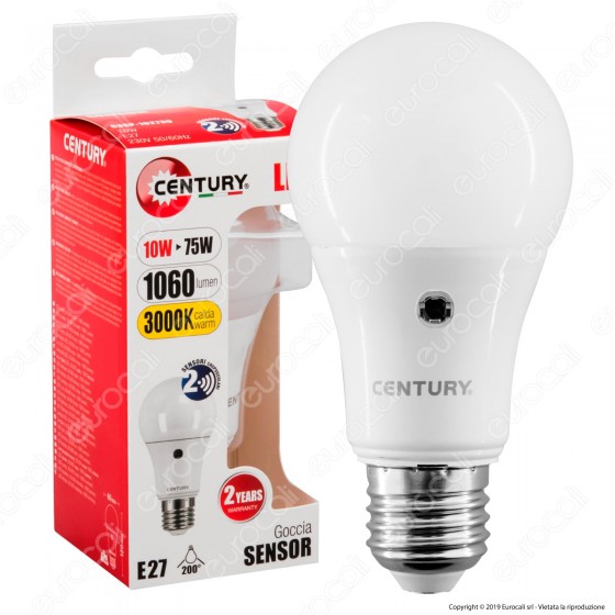 Century LED Sensor Lampadina Led E27 10W Bulb A60 Sensore Century LED Sensor Lampadina Led E27 10W Bulb A60 Sensore