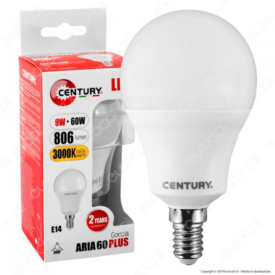 Century Aria 60 Plus Lampadina LED E14 9W Bulb A60 - mod. ARP-091430 / ARP-091464 