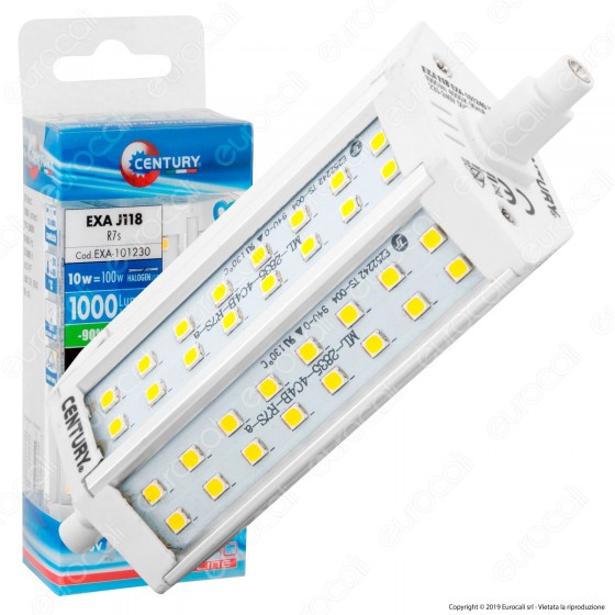 Century EXA Lampadina LED R7s L118 10W Bulb Prisma - mod. EXA-101230 Century EXA Lampadina LED R7s L118 10W Bulb Prisma - mod. EXA-101230