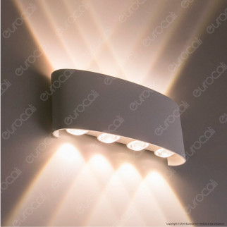 V-Tac VT-848 Applique Lampada da Muro Wall Light Bianca con 8 LED COB