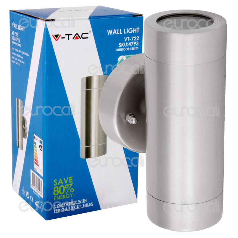 V-Tac VT-722 Portalampada Wall Light da Muro per Lampadine GU10 - SKU V-Tac VT-722 Portalampada Wall Light da Muro per Lampadine GU10 - SKU