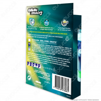 Gillette Mach3 10 Lamette Di Ricambio Per Rasoio con Schiuma da Barba
