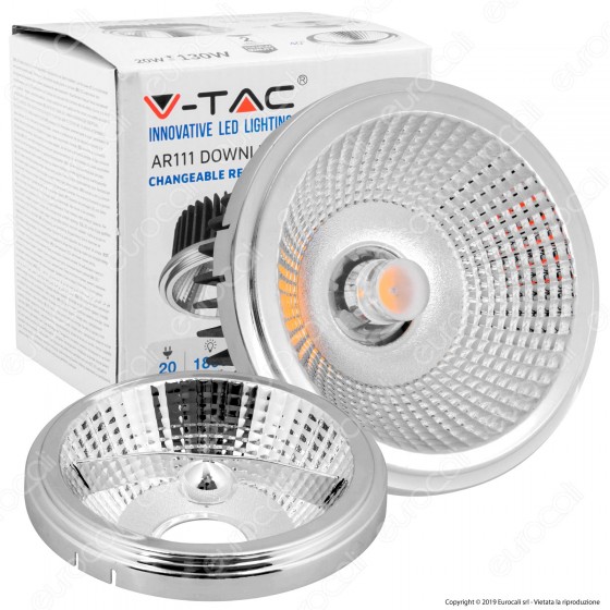 V-Tac VT-1121 Lampadina LED AR111 20W Faretto da Incasso con 2 V-Tac VT-1121 Lampadina LED AR111 20W Faretto da Incasso con 2