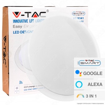 V-Tac Smart VT-5141 Plafoniera LED 40W Changing Color 3in1 Wi-Fi