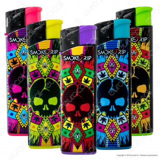 SmokeTrip Accendini Elettronici Ricaricabili Fantasia Skull Leaves -