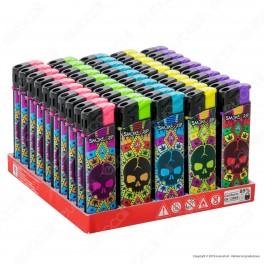 SmokeTrip Accendini Elettronici Ricaricabili Fantasia Skull Leaves -