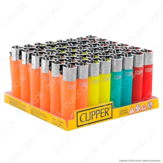 Clipper Large Fantasia Traslucido Soft Touch - Box da 48 Accendini Clipper Large Fantasia Traslucido Soft Touch - Box da 48 Accendini