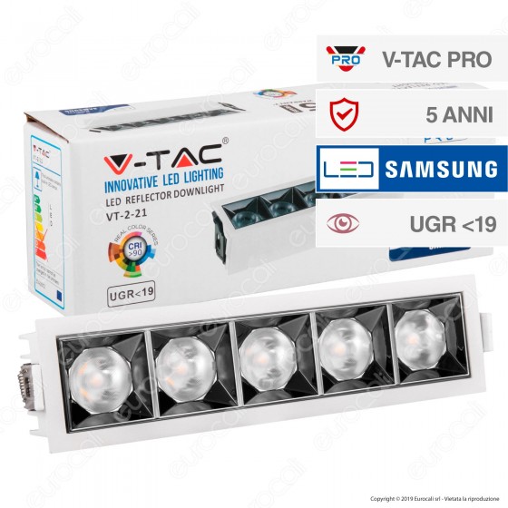V-Tac PRO VT-2-21 Faretto LED SMD 20W da Incasso Rettangolare 38° V-Tac PRO VT-2-21 Faretto LED SMD 20W da Incasso Rettangolare 38°