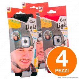 Kit 4 Intergross Cap Light Cappello con Lampada LED Removibile e