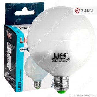 Life Serie GF Lampadina LED E27 16W Globo G120 - mod. 39.920401C /