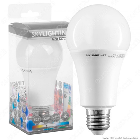 SkyLighting Lampadina LED E27 22W Bulb A70 - mod. A70-I2722 SkyLighting Lampadina LED E27 22W Bulb A70 - mod. A70-I2722