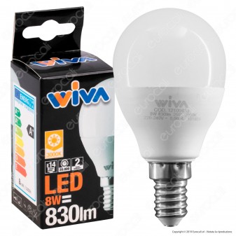 Wiva Lampadina LED E14 8W MiniGlobo P45 - mod. 12100433 / 12100434 /
