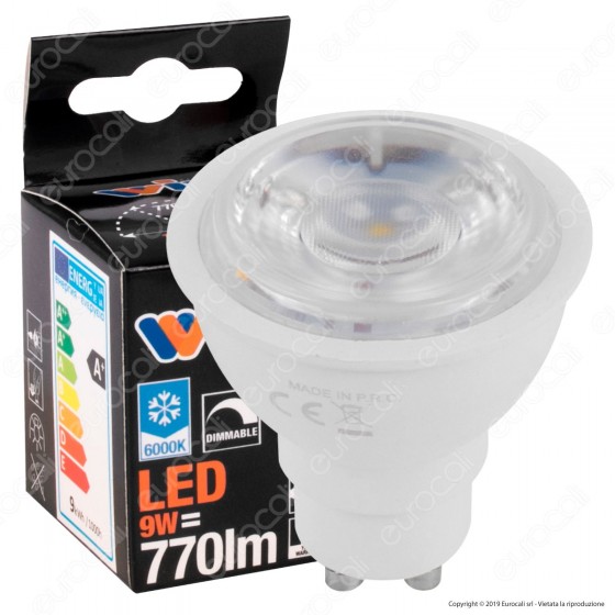 Wiva Lampadina LED GU10 9W Faretto Spotlight 38° Dimmerabile - mod. Wiva Lampadina LED GU10 9W Faretto Spotlight 38° Dimmerabile - mod.