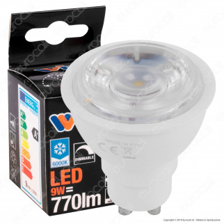 Wiva Lampadina LED GU10 9W Faretto Spotlight 38° Dimmerabile - mod.