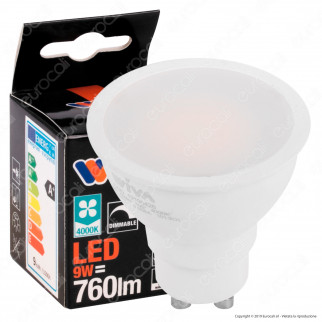 Wiva Lampadina LED GU10 9W Faretto Spotlight 100° Dimmerabile - mod.