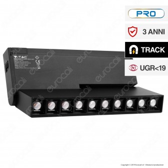 V-Tac PRO VT-4220 Magnetic Linear Track Light Faretto LED Magnetico 20W Nero CRI≥90 30° - SKU 7964 / 7965