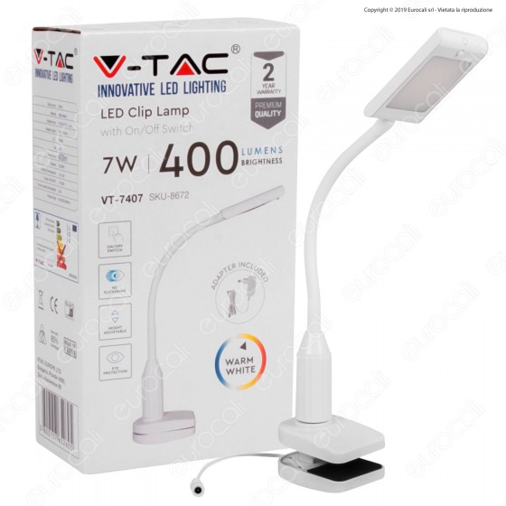 V-Tac VT-7407 Lampada LED da Tavolo 7W Orientabile con Morsa di V-Tac VT-7407 Lampada LED da Tavolo 7W Orientabile con Morsa di