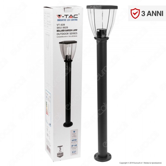V-Tac VT-839 Portalampada da Giardino per Lampadine E27 con Fissaggio V-Tac VT-839 Portalampada da Giardino per Lampadine E27 con Fissaggio