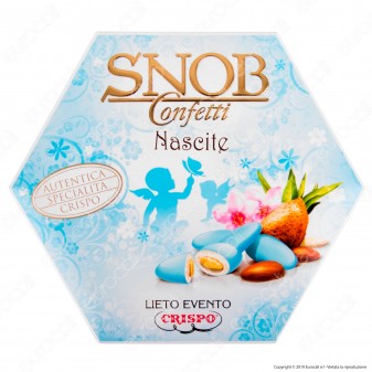 Confetti Crispo Snob Lieto Evento Nascite Azzurro con Mandorle