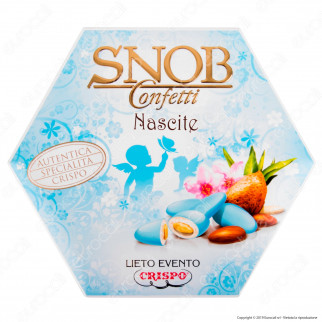 Confetti Crispo Snob Lieto Evento Nascite Azzurro con Mandorle