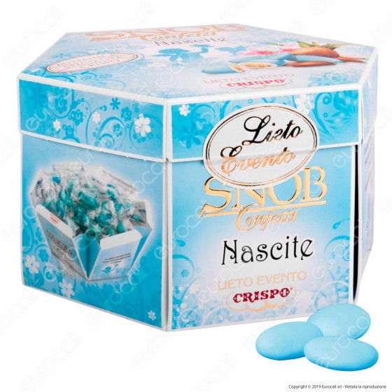 Confetti Crispo Snob Lieto Evento Nascite Azzurro con Mandorle Confetti Crispo Snob Lieto Evento Nascite Azzurro con Mandorle