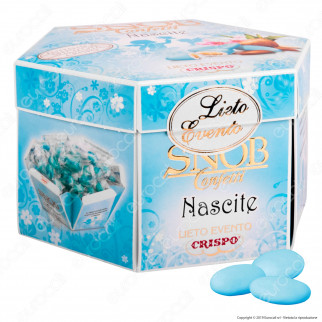 Confetti Crispo Snob Lieto Evento Nascite Azzurro con Mandorle