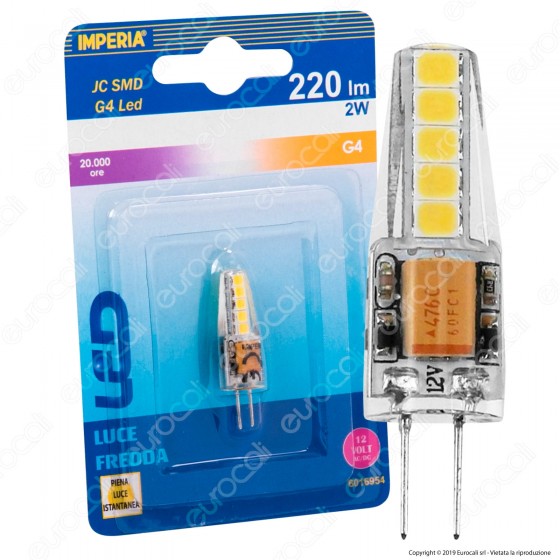 Imperia Lampadina LED G4 2W 12V AC/DC Tubolare - mod. 6016930 / Imperia Lampadina LED G4 2W 12V AC/DC Tubolare - mod. 6016930 /